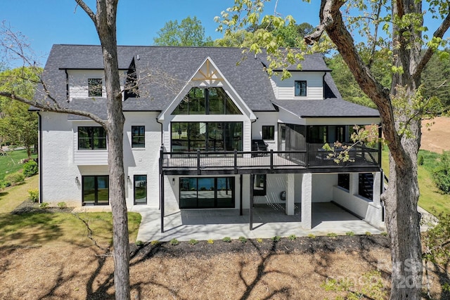 153 High Hills Dr, Mooresville, NC 28117 - rear view of house featuring a patio and a shingled roof