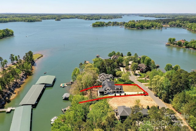 153 High Hills Dr, Mooresville, NC 28117 - aerial overview of property's location featuring property parcel outlined and a nearby body of water