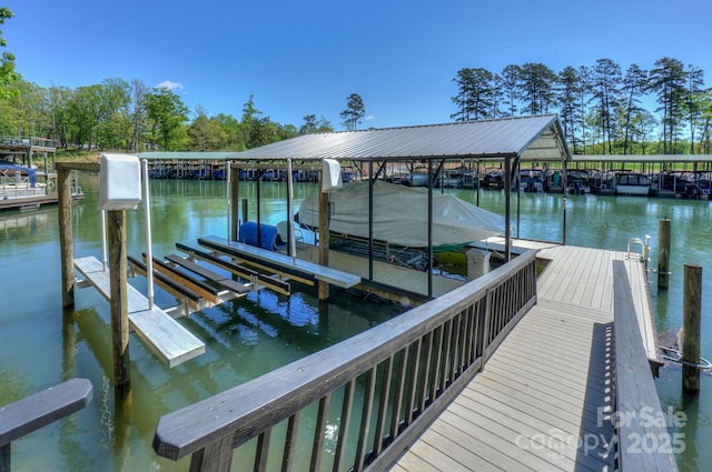 153 High Hills Dr, Mooresville, NC 28117 - dock featuring boat lift and a water view