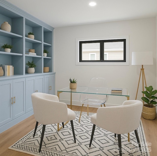 153 High Hills Dr, Mooresville, NC 28117 - office area featuring light wood-type flooring and recessed lighting