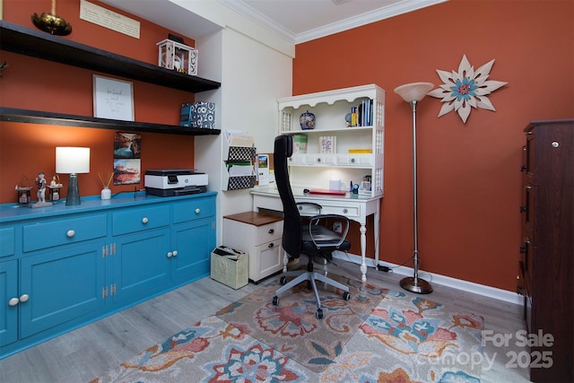 7397 Mill Ruins Ave SW, Concord, NC 28025 - office area with light wood-type flooring and crown molding