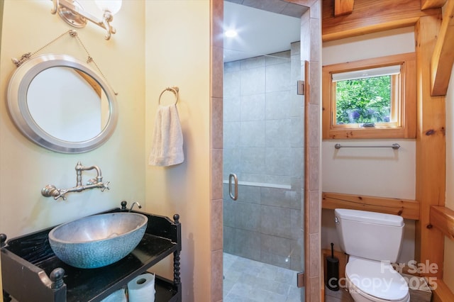 54 Cottage Grove Dr, Nebo, NC 28761 - full bathroom featuring vanity, a shower stall, and toilet