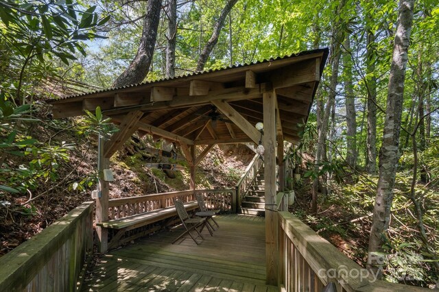 54 Cottage Grove Dr, Nebo, NC 28761 - wooden terrace with a gazebo