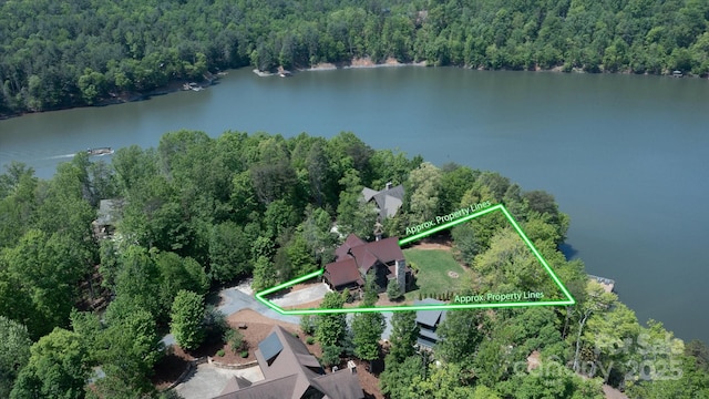 54 Cottage Grove Dr, Nebo, NC 28761 - birds eye view of property featuring a forest view and a water view