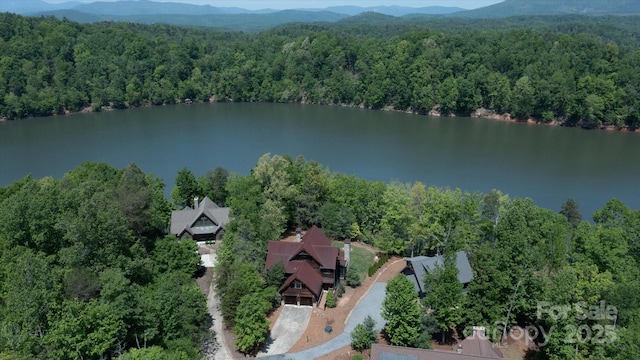 54 Cottage Grove Dr, Nebo, NC 28761 - birds eye view of property featuring a wooded view and a water and mountain view