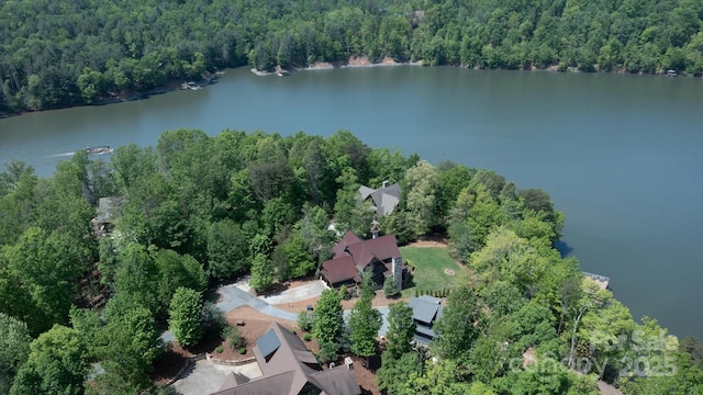 54 Cottage Grove Dr, Nebo, NC 28761 - birds eye view of property with a water view and a forest view
