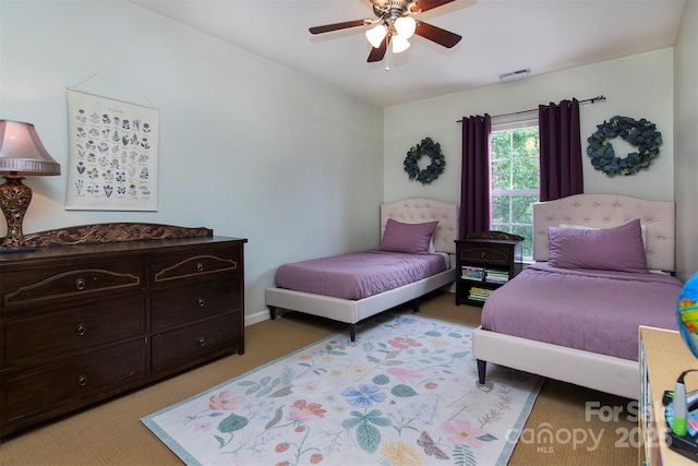 3404 Pasture View Ct, Charlotte, NC 28269 - bedroom with light colored carpet and a ceiling fan