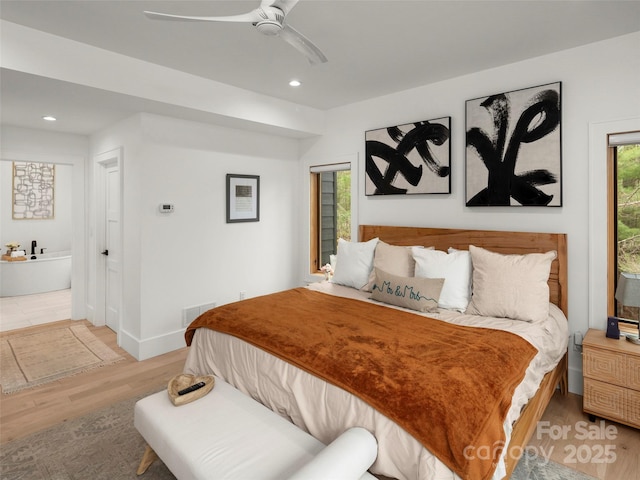 146 Timber Creek Rd, Hendersonville, NC 28739 - bedroom with wood finished floors, baseboards, visible vents, and recessed lighting