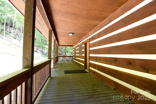 wooden deck with covered porch