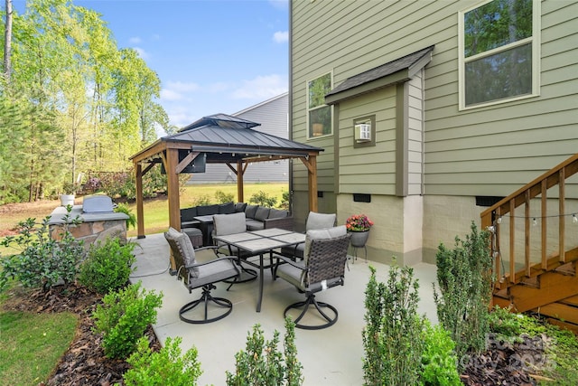 513 Sandbar Pt, Lake Wylie, SC 29710 - view of patio featuring outdoor lounge area and a gazebo
