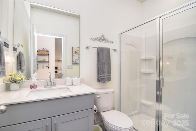 11616 Solstice Way, Huntersville, NC 28078 - bathroom featuring toilet, vanity, and a shower stall