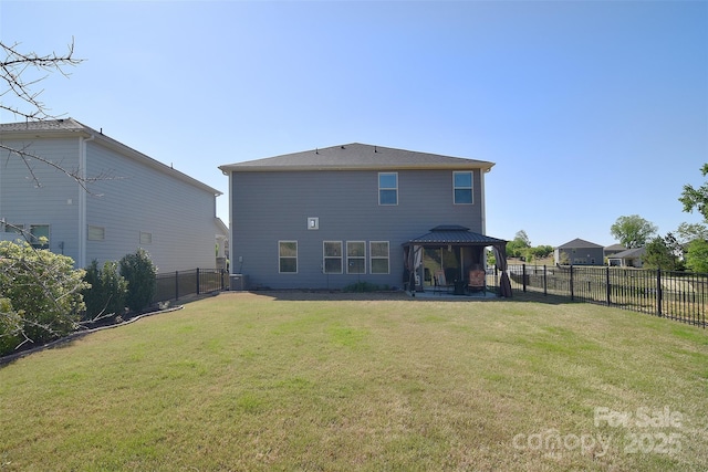11616 Solstice Way, Huntersville, NC 28078 - back of house featuring a yard, a gazebo, and a fenced backyard