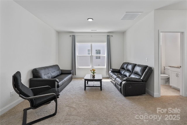 184 Tetcott St, Mooresville, NC 28115 - living area with light carpet, visible vents, and baseboards