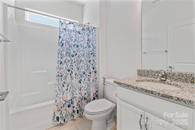 184 Tetcott St, Mooresville, NC 28115 - full bath featuring tile patterned floors, shower / bath combo, toilet, visible vents, and vanity