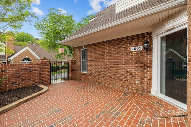 7502 Hurstbourne Green Dr, Charlotte, NC 28277 - view of patio / terrace with a gate