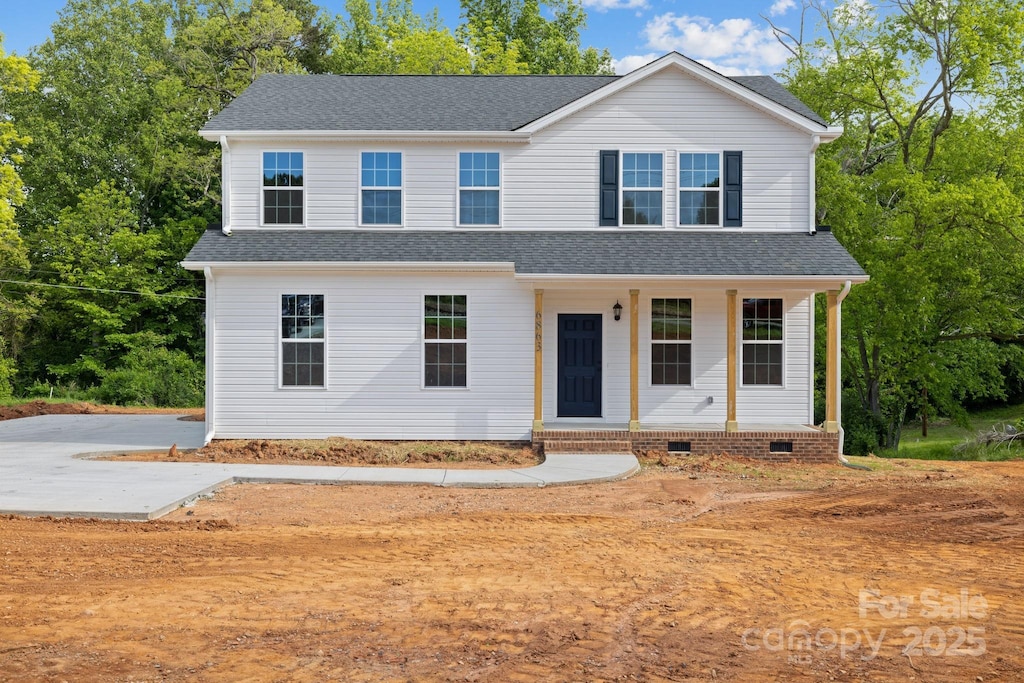 4175 River Run Cir, Hickory, NC 28602 - view of front of property featuring a porch and roof with shingles