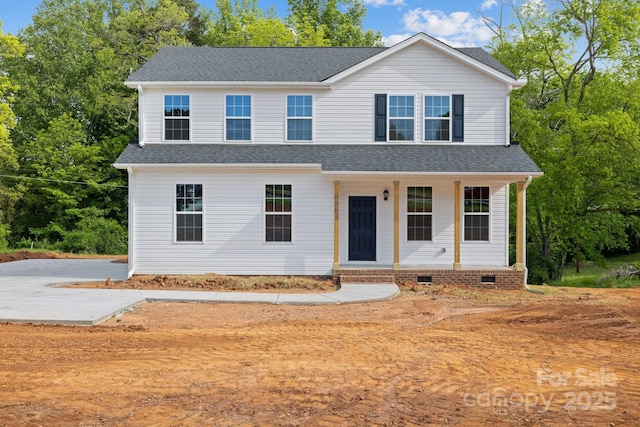4175 River Run Cir, Hickory, NC 28602 - view of front of property featuring a porch and roof with shingles