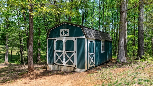 view of shed