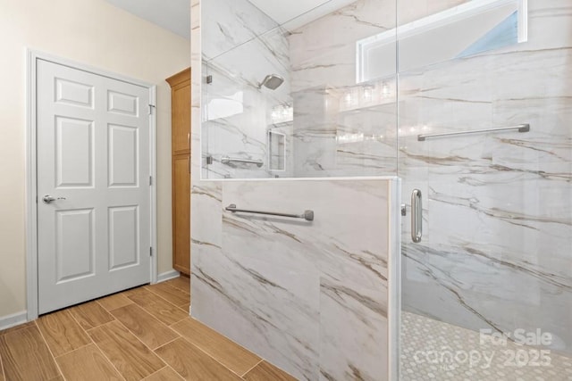 20135 Dovekie Ln, Fort Mill, SC 29707 - full bath with wood finish floors and a marble finish shower