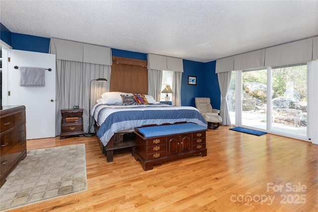 22 Robinhood Rd, Asheville, NC 28804 - bedroom featuring a textured ceiling, access to exterior, and light wood-style floors
