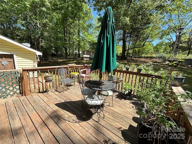 view of wooden deck