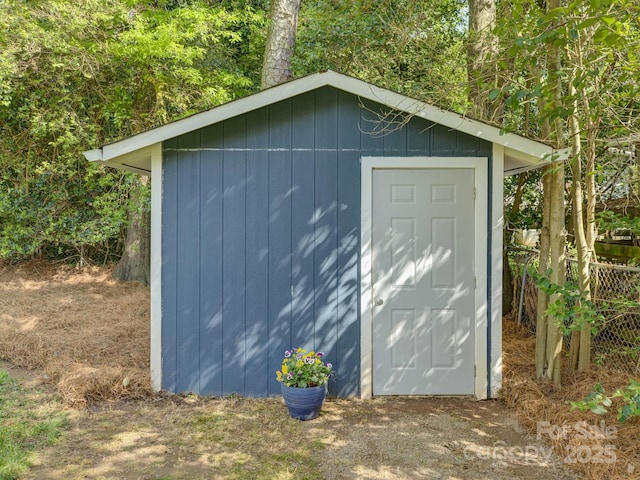 view of shed