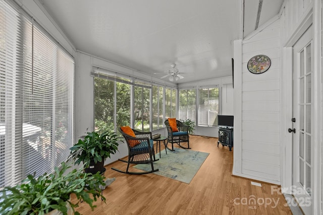 16070 Palawan Ct, Tega Cay, SC 29708 - sunroom featuring ceiling fan and plenty of natural light