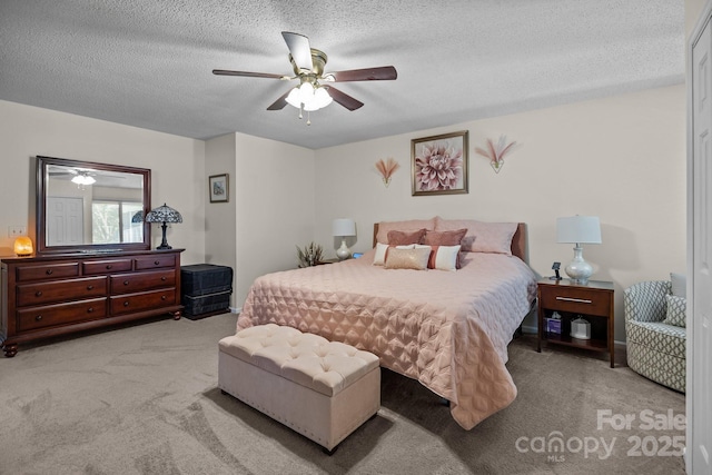 16070 Palawan Ct, Tega Cay, SC 29708 - bedroom with ceiling fan, carpet flooring, and a textured ceiling