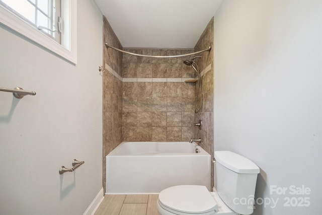 1592 Farmington Hills Dr, Conover, NC 28613 - full bathroom featuring shower / bathing tub combination, toilet, and baseboards