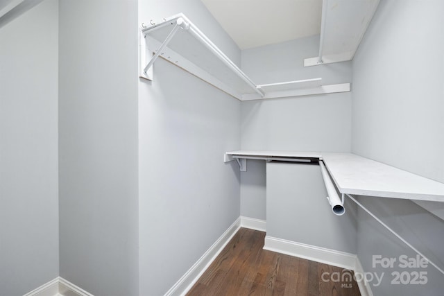 1592 Farmington Hills Dr, Conover, NC 28613 - walk in closet with dark wood-style floors