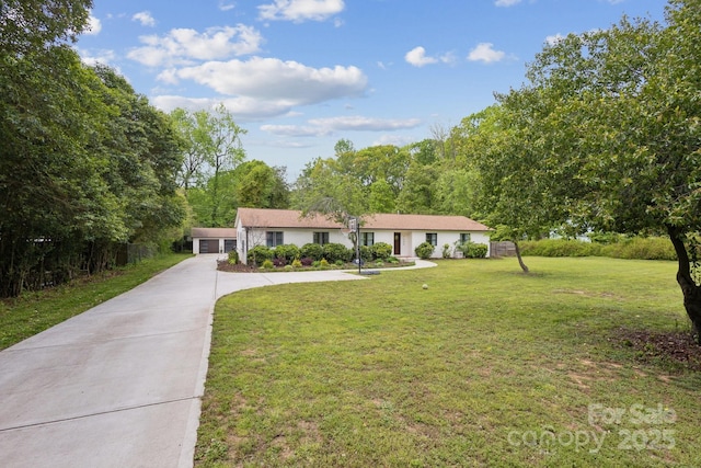 7200 Monroe Rd, Charlotte, NC 28212 - ranch-style house featuring a front yard, a garage, and concrete driveway