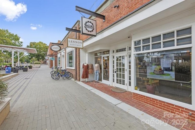 exterior space featuring french doors