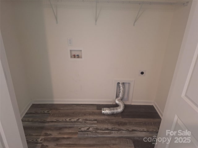 405 N Mulberry St, Cherryville, NC 28021 - washroom featuring laundry area, wood finished floors, washer hookup, and baseboards
