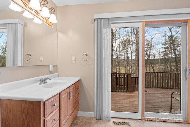 3670 Maple Creek Rd, Rutherfordton, NC 28139 - bathroom featuring vanity, baseboards, and tile patterned floors