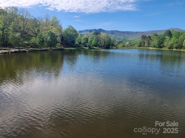 520 Tenth St, Black Mountain, NC 28711 - water view featuring a mountain backdrop and a heavily wooded area