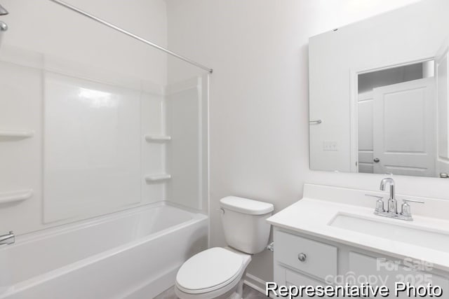 24558 Blue Heron Cir Unit 402, Lancaster, SC 29720 - bathroom featuring  shower combination, vanity, baseboards, and toilet