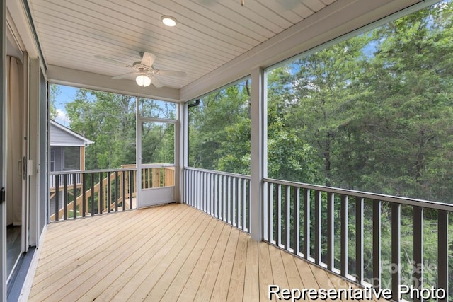 24558 Blue Heron Cir Unit 402, Lancaster, SC 29720 - unfurnished sunroom with ceiling fan