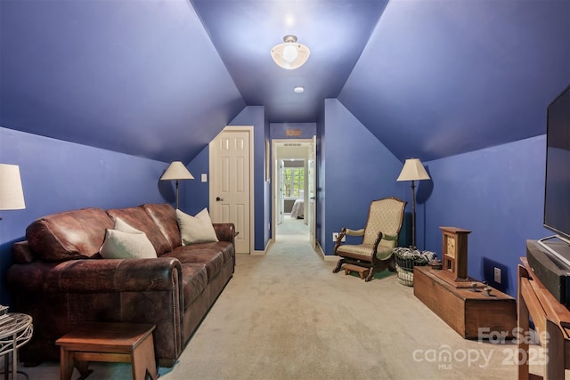 4516 Stryker Dr, Matthews, NC 28104 - carpeted living area featuring vaulted ceiling