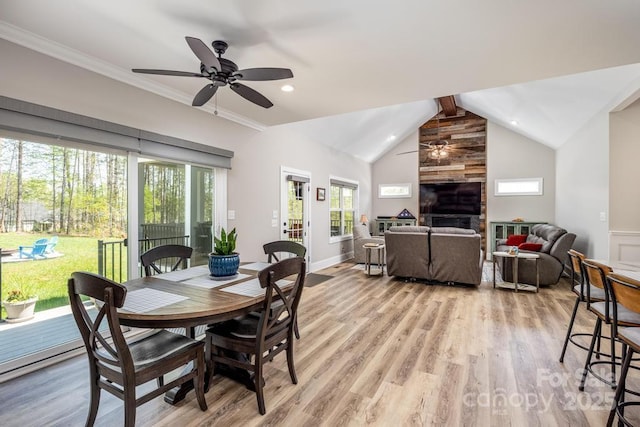 4594 N Wynswept Dr, Maiden, NC 28650 - dining area with light wood-style flooring, a wealth of natural light, recessed lighting, and ceiling fan