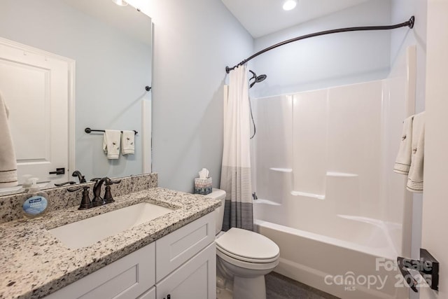 4594 N Wynswept Dr, Maiden, NC 28650 - full bathroom with shower / bath combo, toilet, and vanity