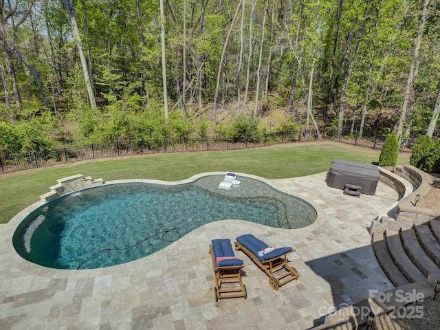 712 Chase Ct, Fort Mill, SC 29708 - view of pool with a lawn, a patio area, a fenced in pool, and a fenced backyard