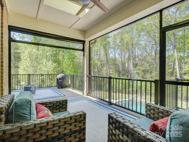 712 Chase Ct, Fort Mill, SC 29708 - sunroom with a ceiling fan