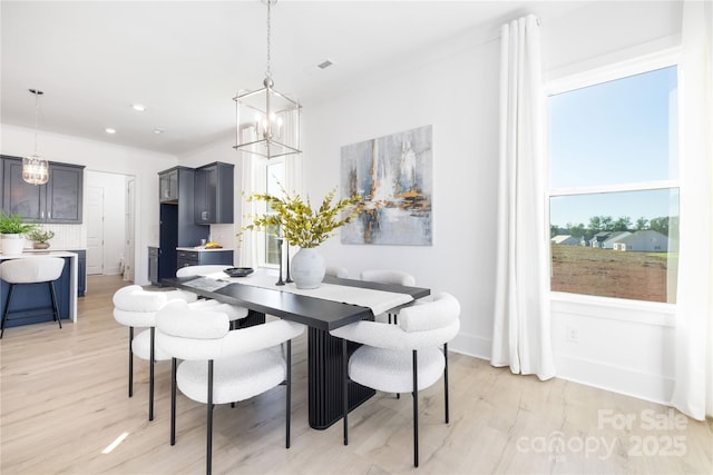 13279 Arnold Palmer Cir Unit 867, Lancaster, SC 29720 - dining area featuring a chandelier, light wood finished floors, plenty of natural light, and recessed lighting