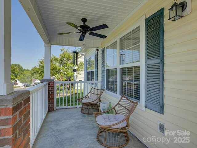 1488 Meadow Glen Ln, Rock Hill, SC 29730 - balcony with a porch and ceiling fan
