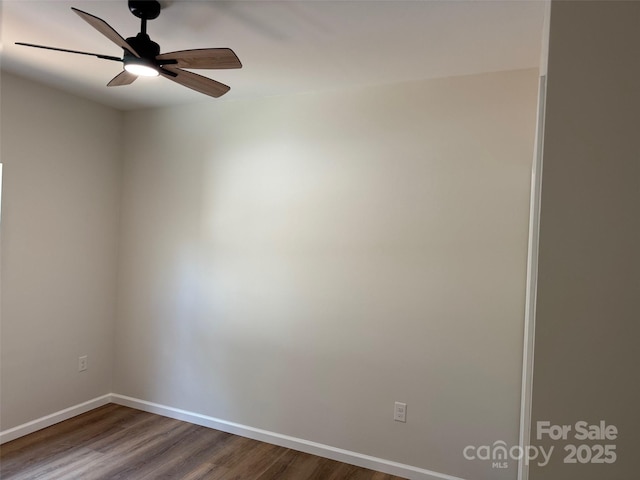 122 39th Avenue Ct NW, Hickory, NC 28601 - unfurnished room featuring dark wood-style flooring, baseboards, and ceiling fan