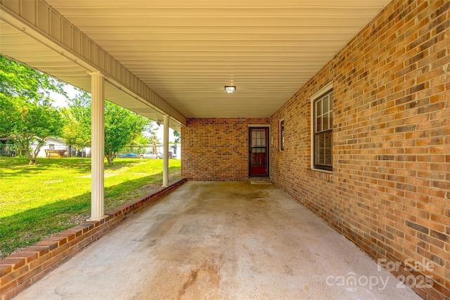 view of patio featuring a carport