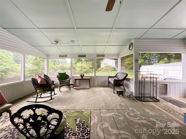 2214 Cannonade Ct, Matthews, NC 28105 - sunroom / solarium featuring plenty of natural light and a ceiling fan