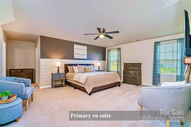 17231 Rider Wood Ln, Charlotte, NC 28278 - bedroom with light carpet and a ceiling fan