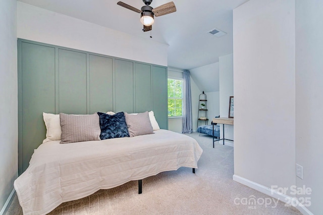 17231 Rider Wood Ln, Charlotte, NC 28278 - bedroom featuring light colored carpet, baseboards, and a ceiling fan