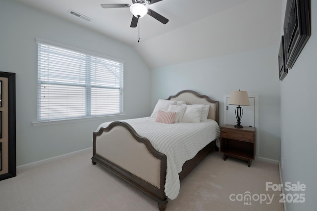 13115 Union Square Dr, Huntersville, NC 28078 - bedroom with lofted ceiling, light carpet, visible vents, and baseboards
